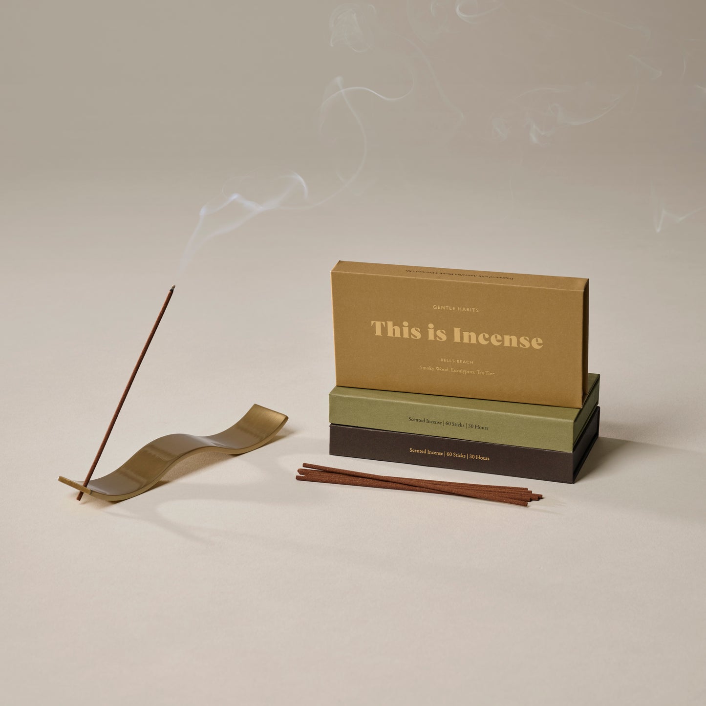 BRASS WAVE INCENSE HOLDER